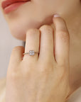Princess Cut Moissanite Ring 14k White Gold