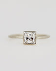 Princess Cut Moissanite Ring 14k White Gold