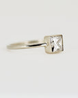 Princess Cut Moissanite Ring 14k White Gold