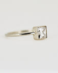 Princess Cut Moissanite Ring 14k White Gold
