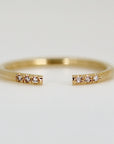 Open Cuff Diamond Wedding Band, Pave Diamond Wedding Band