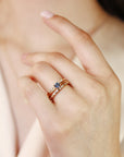 14k Gold Minimalist Blue Diamond Engagement Ring - Melt'm Jewelry