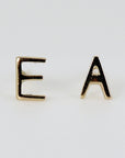 14k Solid Gold Initial Stud Earrings
