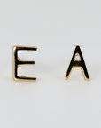 14k Solid Gold Initial Stud Earrings