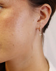 Diamond Cross Hoop Earrings (SINGLE or PAIR) - Melt'm Jewelry