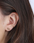 14k Gold Cz Ear Cuff, Single (Half Pair)