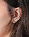 14k Gold Cz Ear Cuff, Single (Half Pair)