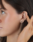 14k Gold Cz Ear Cuff, Single (Half Pair)