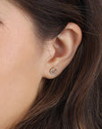 Diamond Horseshoe Earrings in 14k Yellow Gold
