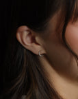 Diamond Moon Earrings 14k Solid Gold