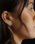 Diamond Moon Earrings 14k Solid Gold