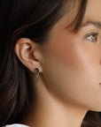 14k Solid Gold Green Tourmaline Chain Earrings