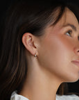 Bezel Solitaire Diamond Huggies Earrings in 14k Solid Gold - SINGLE OR PAIR - Melt'm Jewelry