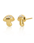 14k Gold Diamond Mushroom Earrings (SINGLE or PAIR) - Melt'm Jewelry