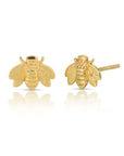 Bumble Bee Earrings 14k Gold, Solid Gold Honey Bee Earrings
