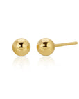 3MM, 4MM Round Ball Stud Earrings 14k Solid Gold Stud Earrings