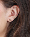 14k Gold Cz Ear Cuff, Single (Half Pair)