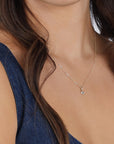 14k Gold Sapphire Evil Eye Necklace