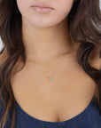 14k Gold Sapphire Evil Eye Necklace