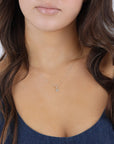 14k Gold Sapphire Evil Eye Necklace