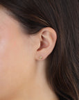 Rustic Diamond Pebble Stud Earrings 14k Solid Gold (SINGLE or PAIR) - Melt'm Jewelry