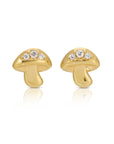 14k Gold Mushroom Stud Earrings