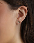 14k Gold Diamond Dragonfly Stud Earrings, Nature Inspired Gift