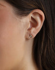 14k Gold Diamond Dragonfly Stud Earrings, Nature Inspired Gift (SINGLE or PAIR)