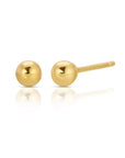 3MM, 4MM Round Ball Stud Earrings 14k Solid Gold Stud Earrings