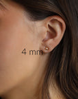 3MM, 4MM Round Ball Stud Earrings 14k Solid Gold Stud Earrings