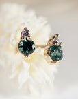 Blue Montana Sapphire & Diamond Earrings 14k Gold