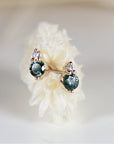 Blue Montana Sapphire & Diamond Earrings 14k Gold
