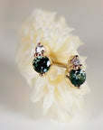 Blue Montana Sapphire & Diamond Earrings 14k Gold