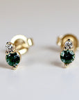 Blue Montana Sapphire & Diamond Earrings 14k Gold