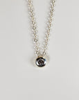 Sterling Silver Floating CZ Pebble Necklace
