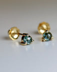 Montana Sapphire Earrings 14k Gold, Rose Cut Sapphire Bridal Earrings - Melt'm Jewelry