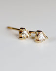 Rose Cut Diamond Earrings in 14k Gold