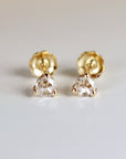 Rose Cut Diamond Earrings in 14k Gold