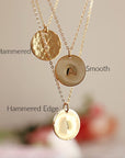 Personalized Initial Coin Necklace - Melt'm Jewelry