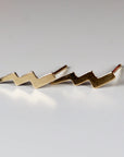Gold Lightning Bolt Stud Earrings