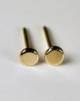 14k Yellow Gold Round Earrings (SINGLE or PAIR)