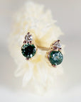 Blue Montana Sapphire & Diamond Earrings 14k Gold