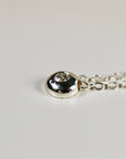 Sterling Silver Floating CZ Pebble Necklace