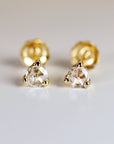 Rose Cut Diamond Earrings in 14k Gold