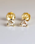 Rose Cut Diamond Earrings in 14k Gold