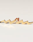 Gold Lightning Bolt Stud Earrings