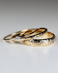 Set of 3 Gold Hammered Band Rings -Stacking Ring Set