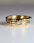 Set of 3 Gold Hammered Band Rings -Stacking Ring Set