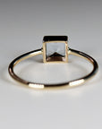 Princess Cut Bezel Set Aquamarine Ring 14k Gold March Birthstone