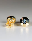 Aquamarine Dome Earrings - Melt'm Jewelry
